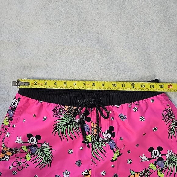Disney Neff Mickey Mouse Mens Pink Small Drawstring Swim Shorts - Picture 8 of 9
